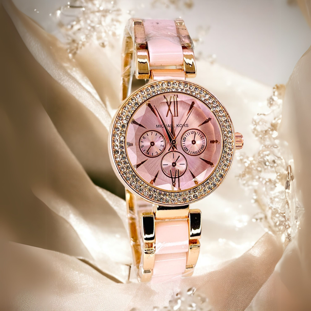 Women's Luxury Timepiece with Crystal Accents – Elegant Gold Finish